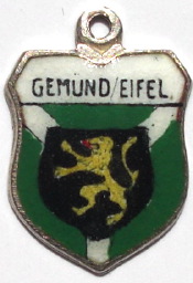GEMUND EIFEL, Germany - Vintage Silver Enamel Travel Shield Charm